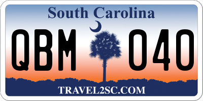 SC license plate QBM040