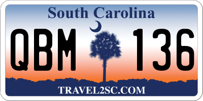 SC license plate QBM136