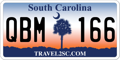 SC license plate QBM166