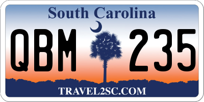 SC license plate QBM235