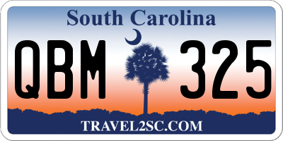 SC license plate QBM325