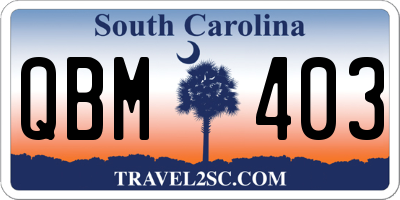 SC license plate QBM403