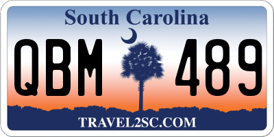 SC license plate QBM489