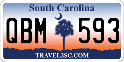 SC license plate QBM593