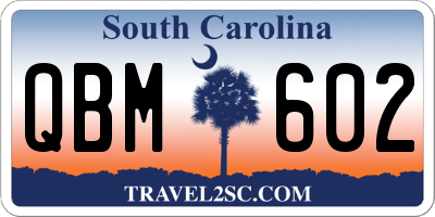 SC license plate QBM602
