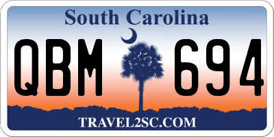SC license plate QBM694