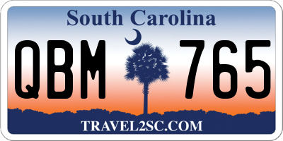 SC license plate QBM765