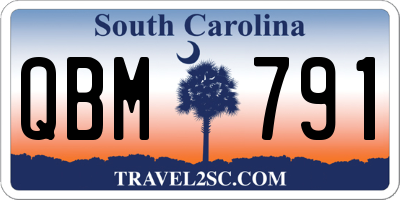 SC license plate QBM791