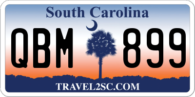 SC license plate QBM899