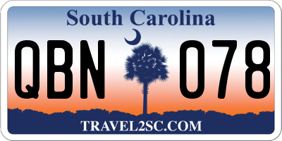 SC license plate QBN078
