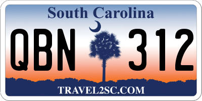 SC license plate QBN312