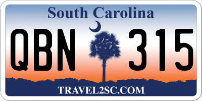 SC license plate QBN315