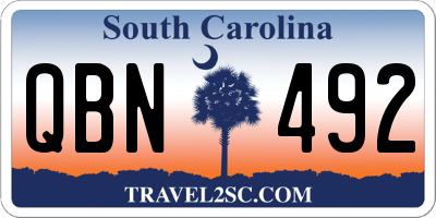 SC license plate QBN492