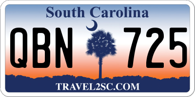SC license plate QBN725