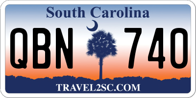 SC license plate QBN740