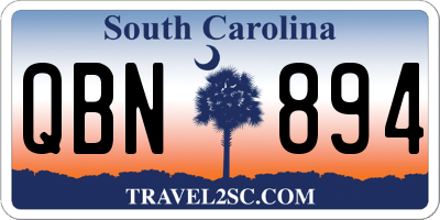SC license plate QBN894