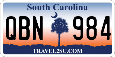 SC license plate QBN984