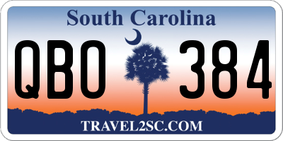SC license plate QBO384