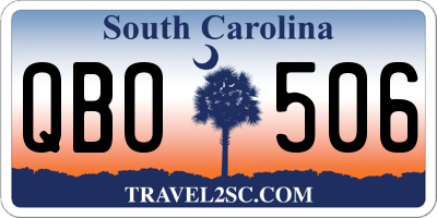 SC license plate QBO506