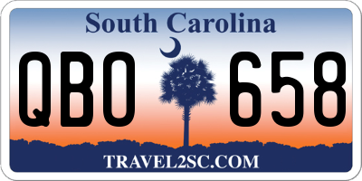 SC license plate QBO658