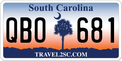 SC license plate QBO681
