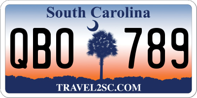 SC license plate QBO789