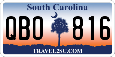 SC license plate QBO816