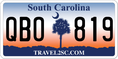 SC license plate QBO819