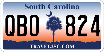 SC license plate QBO824