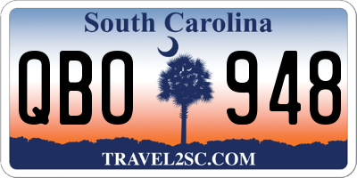 SC license plate QBO948