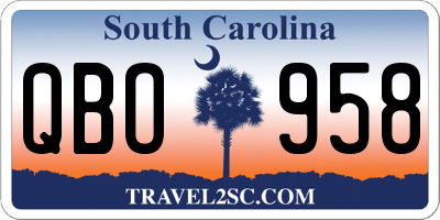 SC license plate QBO958
