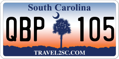 SC license plate QBP105