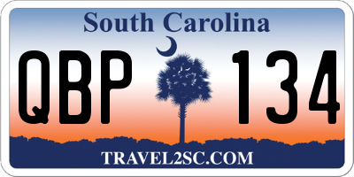 SC license plate QBP134