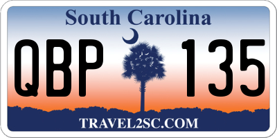 SC license plate QBP135