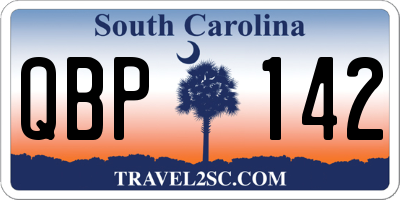 SC license plate QBP142