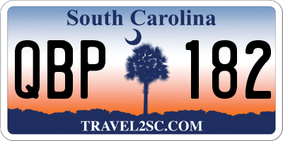SC license plate QBP182