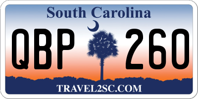 SC license plate QBP260