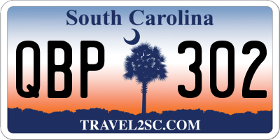 SC license plate QBP302