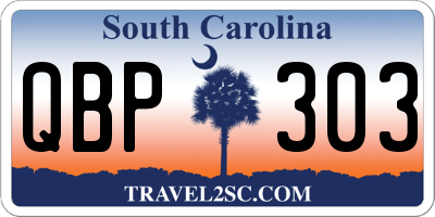 SC license plate QBP303