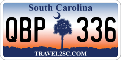 SC license plate QBP336