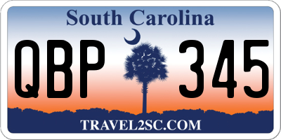 SC license plate QBP345