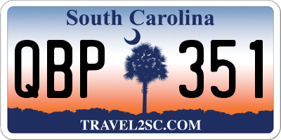 SC license plate QBP351