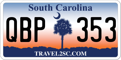 SC license plate QBP353