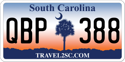 SC license plate QBP388