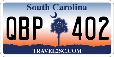 SC license plate QBP402
