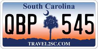 SC license plate QBP545