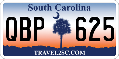 SC license plate QBP625