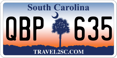 SC license plate QBP635