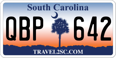 SC license plate QBP642