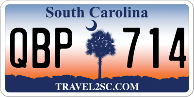 SC license plate QBP714